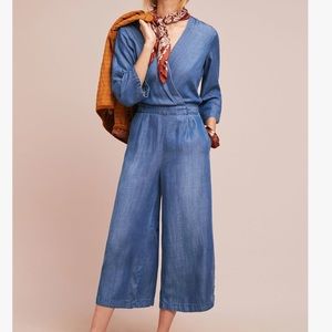 Anthropologie; Cloth & Stone chambray jumpsuit